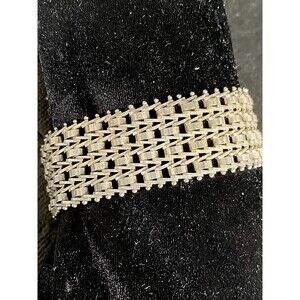 VTG 37.73 Grams MILOR Modernist Riccio .925 Sterling Silver 7 .5” Wide Bracelet
